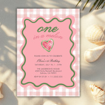 One In A Melon Watermelon Fruit 1st Girl Birthday