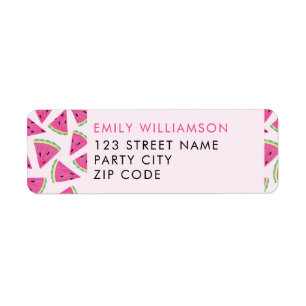 One in a Melon Watermelon Girls Birthday Label