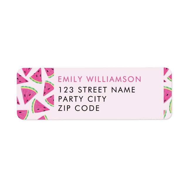 One in a Melon Watermelon Girls Birthday Label (Front)
