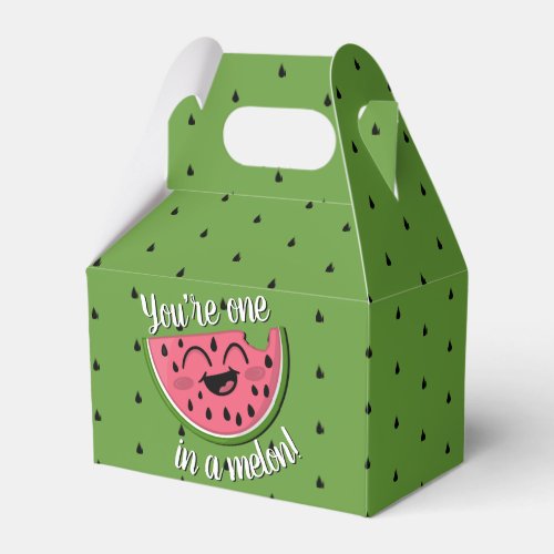 One in a Melon Watermelon Girly First Birthday Favor Boxes