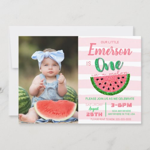 One in a melon watermelon invitation picture invitation