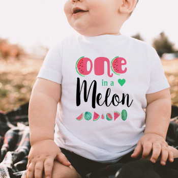 One In A Melon Watermelon Kids Baby T-shirt by CartitaDesign at Zazzle