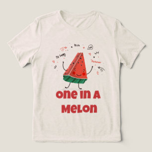 One in a Melon – Watermelon (Oatmeal Edition) Tri-Blend Shirt