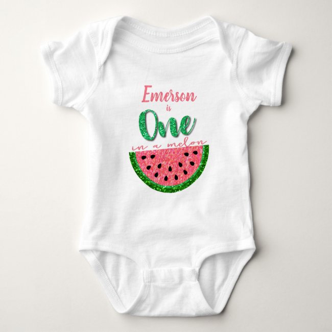 One in a melon, Watermelon onsie, Birthday Shirt