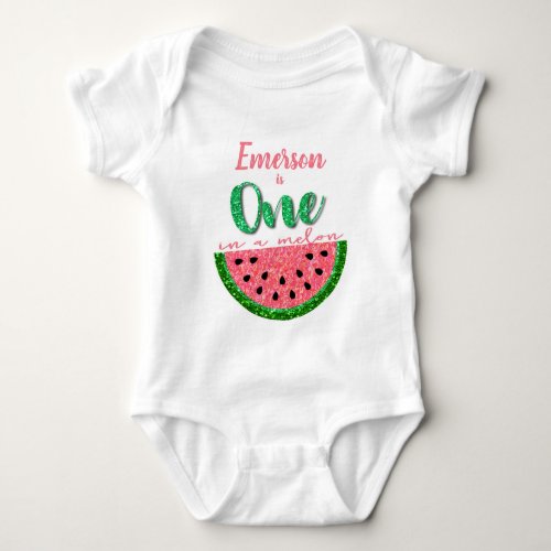 One in a melon Watermelon onsie Birthday Shirt