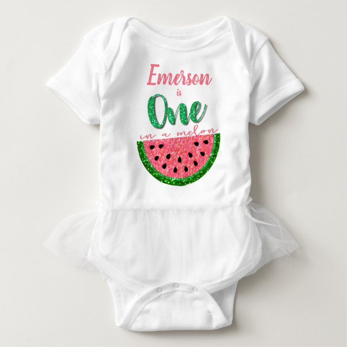 One In A Melon Watermelon Onsie Birthday Tutu Baby Bodysuit Zazzle Com