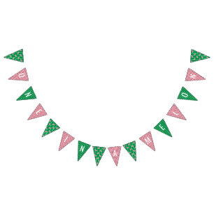 One in a Melon Watermelon Party First Birthday Bunting Flags