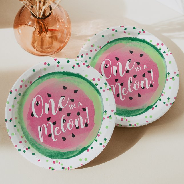 One in a Melon Watermelon Party Paper Plates (Creator Uploaded)