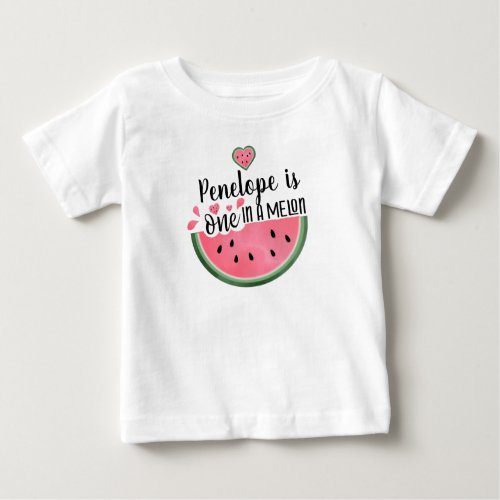 One In A Melon Watermelon Personalized Birthday Baby T_Shirt