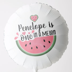 One In A Melon Watermelon Personalized Birthday Balloon