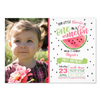 One In a Melon Watermelon Photo Invitation