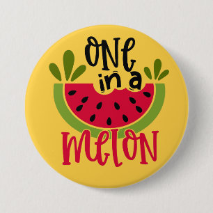One in a Melon Watermelon Pun Button