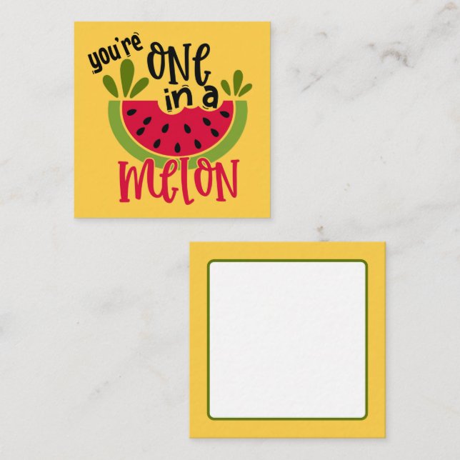 One in a Melon Watermelon Pun Note Card (Front/Back)