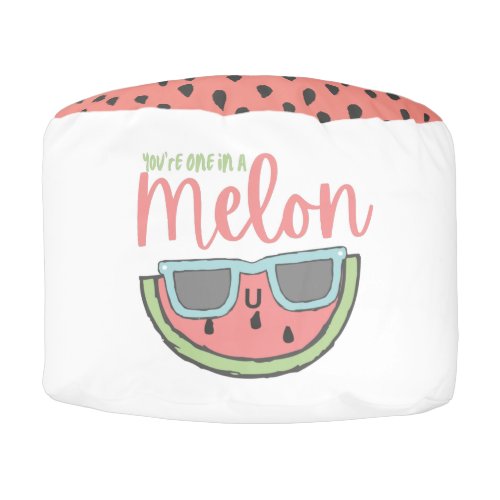 One In A Melon Watermelon Round Pouf