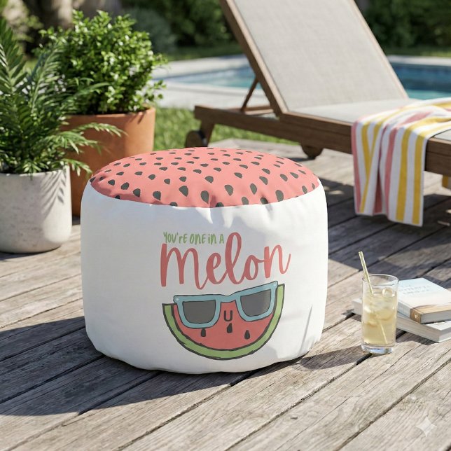 One In A Melon Watermelon Round Pouf (This adorable, "One in a melon" pillow pouf would make a wonderful gift for someone special! )