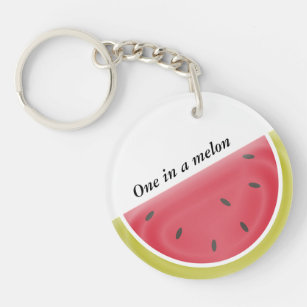 Fashion 3D Double-Sided Watermelon Fruit Dangle Key Chain Key Ring Women Men New