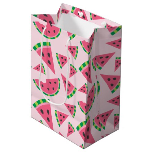 One in a Melon Watermelon Slices  Blush Pink Medium Gift Bag