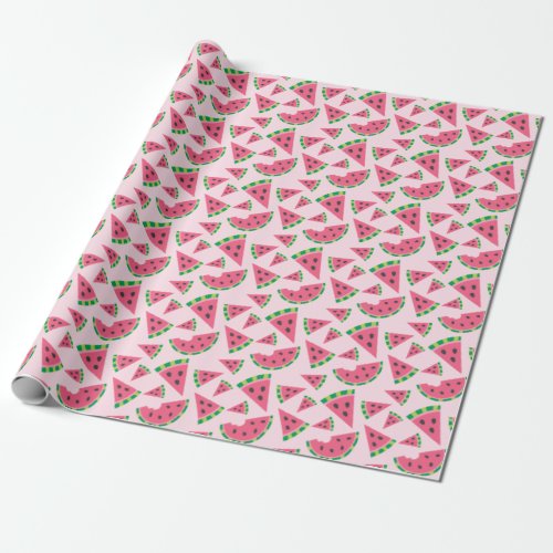 One in a Melon Watermelon Slices  Blush Pink Wrapping Paper