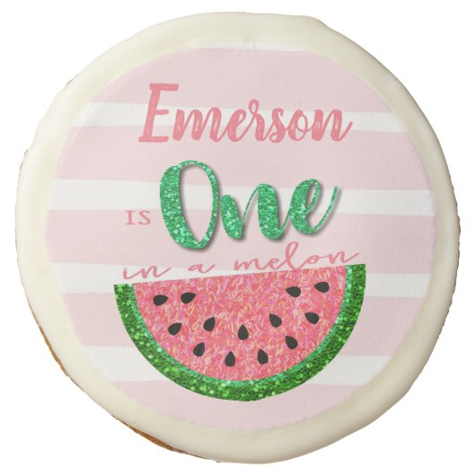 One in a melon, Watermelon sugar cookie, Birthday Cookie (Front)