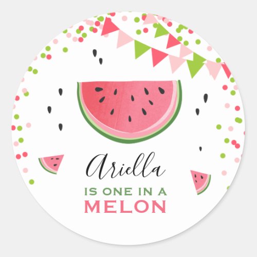 One in a melon Watermelon Tags Envelope Sticker