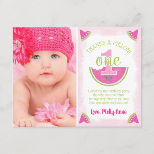 One in a Melon Watermelon Thank You Card