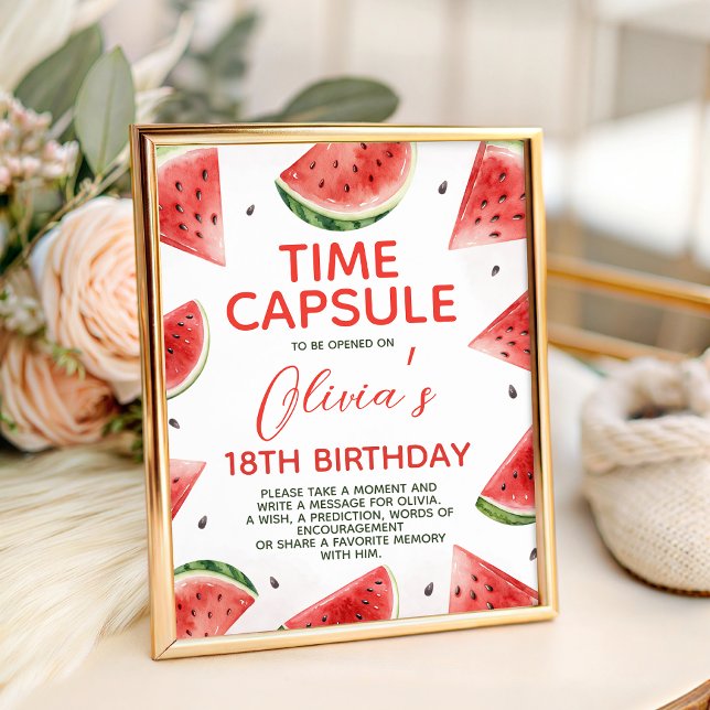 One in a Melon Watermelon Time Capsule Sign (Creator Uploaded)