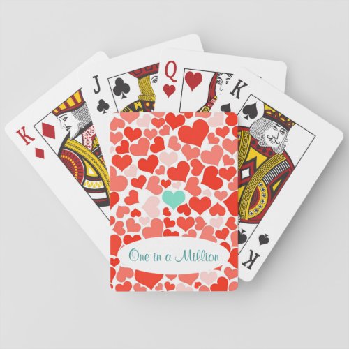 One in a Million Hearts Valentine Playing Cards