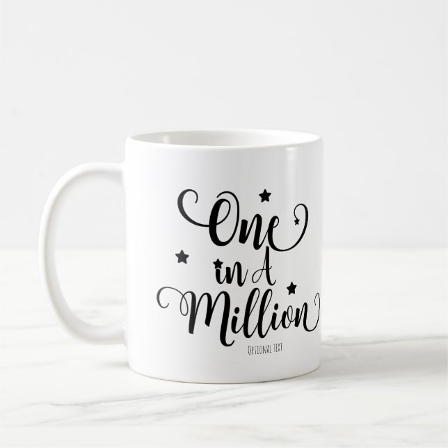ONE IN A MILLION Typography & Stars Personalized Coffee Mug (Left)