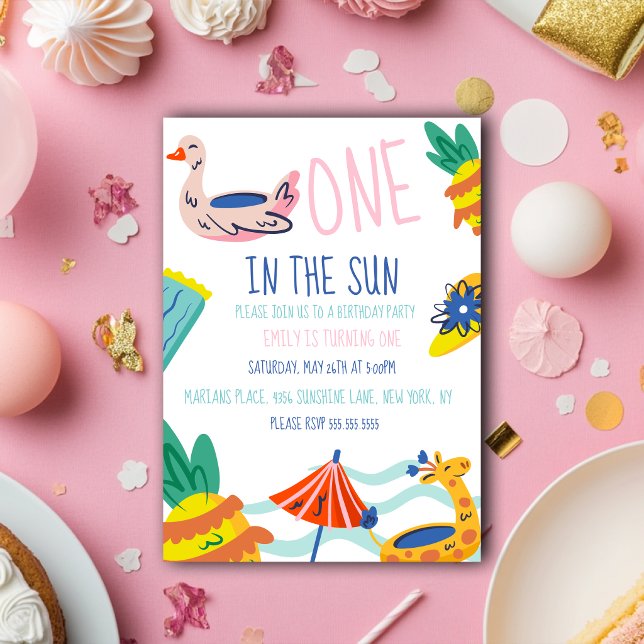 One in in the sun  beach pool invitation (Creator Uploaded)