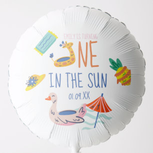 One in in the sun first birthday party pool doodle balloon