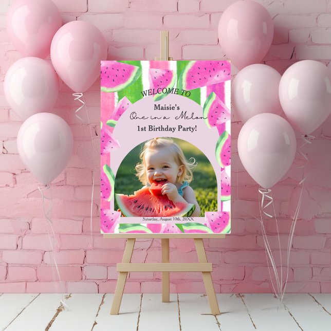 One in Melon Birthday Watermelon Welcome Foam Board (One in Melon Birthday Watermelon Welcome Foam Board)