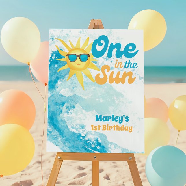One in the Sun 1st Birthday Beach & Surf  Sign☀️🌊 Foam Board (Creator Uploaded)