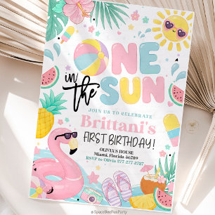 One In The Sun 1st Birthday Party Invitation