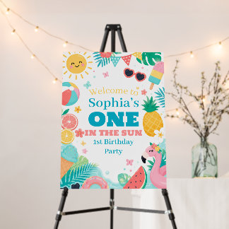 One in the Sun 1st Birthday Welcome Poster
