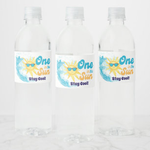One in the Sun Beach Birthday Party – Stay Cool Water Bottle Label