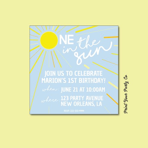 One in the Sun Birthday Invitation
