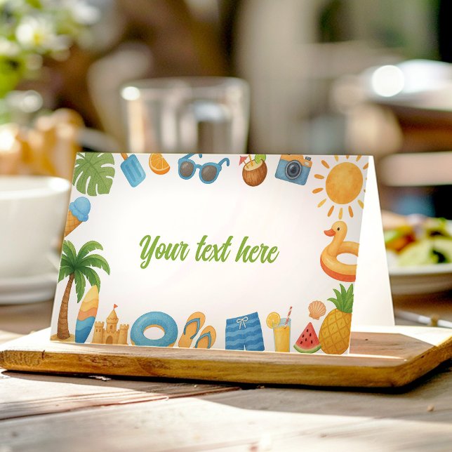 One In The Sun Birthday Summer Party Food Tent Place Card (Creator Uploaded)