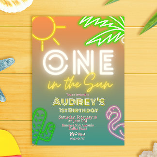 One in the Sun - Boy 1st Birthday Invitation