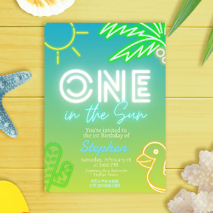 One in the Sun - Boy 1st Birthday Invitation