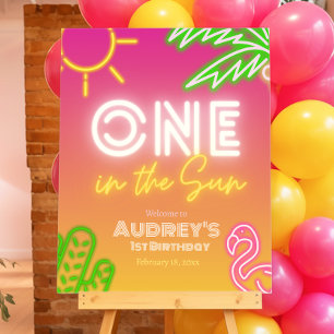 One in the Sun - Girl 1st Birthday Welcome Sign