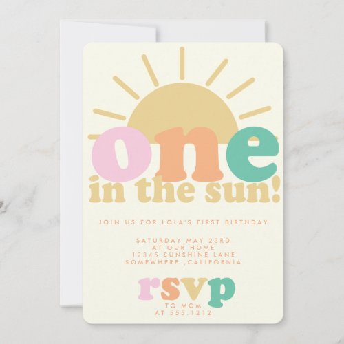 One In The Sun Invite