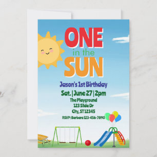 One in the Sun, Playground 1st Birthday Invitation