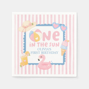 One in the Sun Pool Party 1st Birthday Napkins