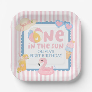 One in the Sun Pool Party 1st Birthday Paper Plates