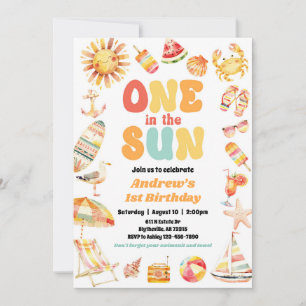 One In The Sun Pool Party Invitation