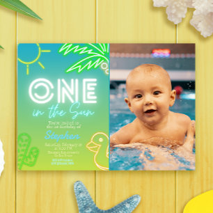One in the Sun - Pool Party Invitation