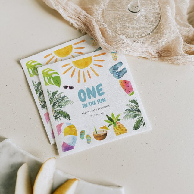 ONE in the Sun Pool Party  Napkins (Creator Uploaded)