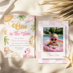 One in the Sun Retro 1st Birthday Invitation