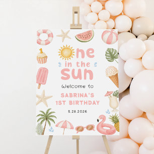 One In The Sun Summer Party Birthday Welcome Foam Board