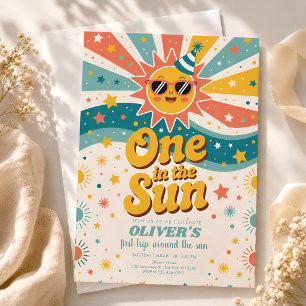 One In The Sun Sunshine 1st Birthday  Invitation